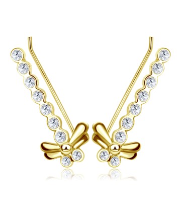 Gold Plated Silver Dragonfly Shaped Earrings EL-130-GP